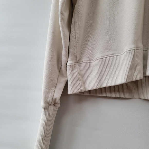 Agolde Klara V Neck Off White Ribbed Sweatshirt Size Large Modern Minimalist - Picture 10 of 16